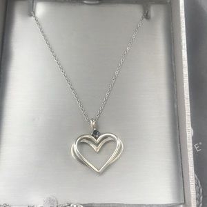 Kindred Heart from Vera Wang Blue Sapphire Pendant in Sterling Silver
